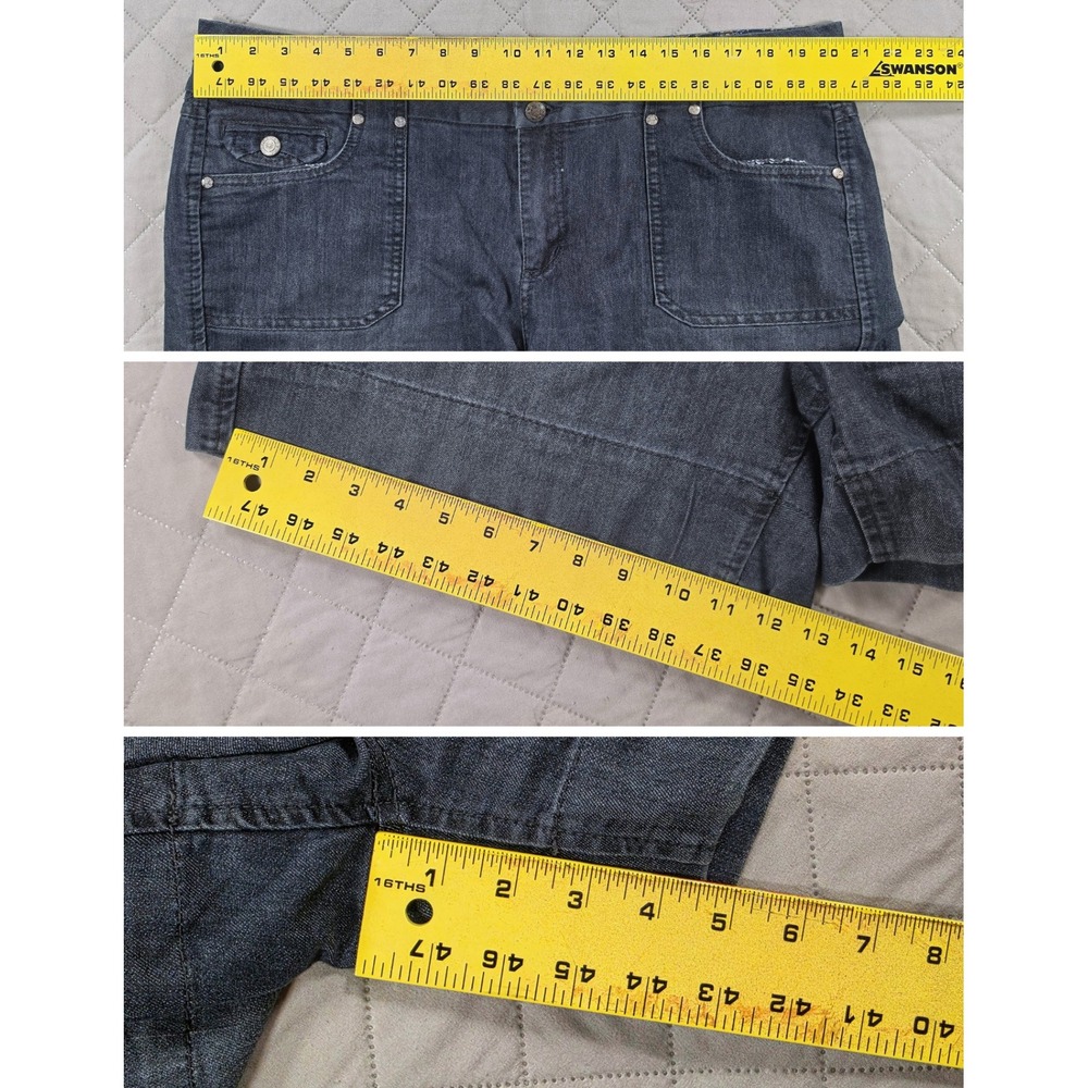 Utility Stretch Denim Casual Shorts dark indigo wash Women's 16 Dakota Blue - Picture 6 of 6